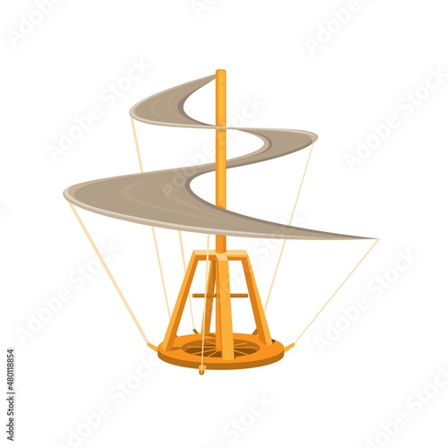 Traditional Flying Machine by Leonardo Davinci symbol illustration vector