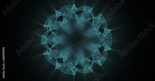 Abstract exotic flower. Psychedelic mandala design. Fantasy light background. Digital fractal art. 3d rendering.