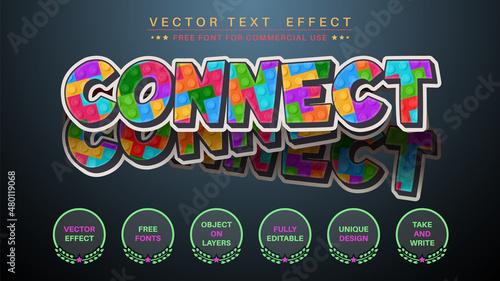 Puzzle Connect - Editable Text Effect, Font Style
