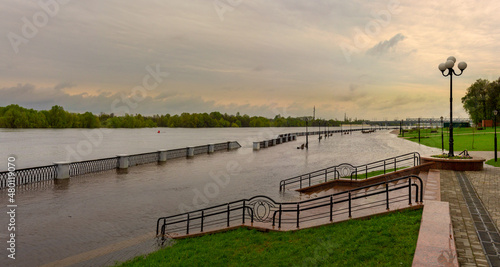Photography Gomel, Belarus - a flood on the river. embankment.