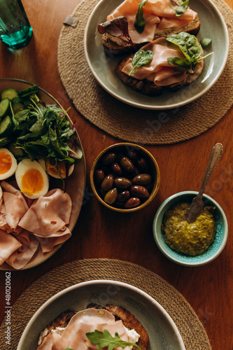 Foto mediterranean breakfast close-up