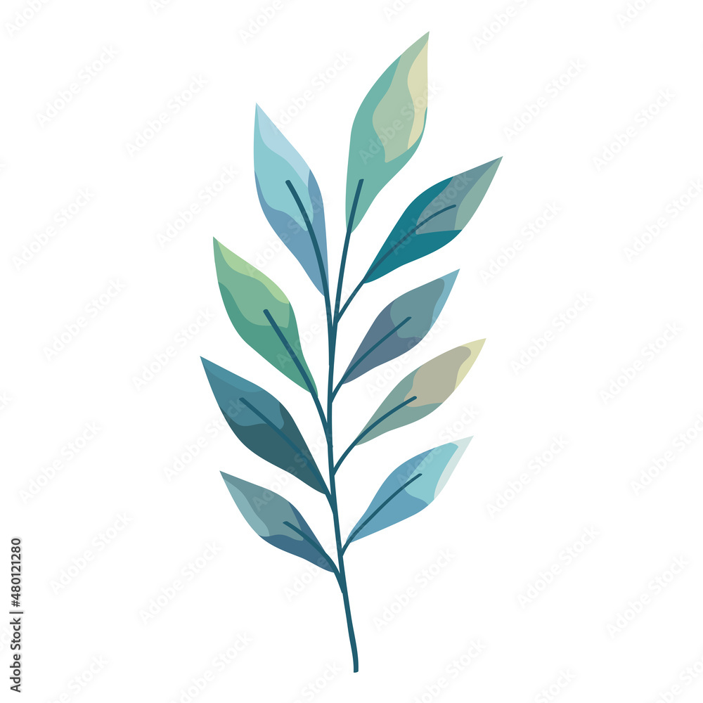 branch with leafs watercolor branch with leafs watercolor