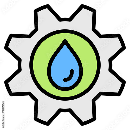 Hydro Water Energy filled line color icon