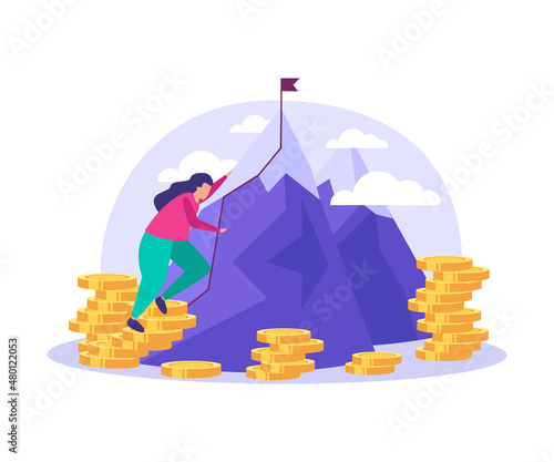 Business Climbing Peak Composition