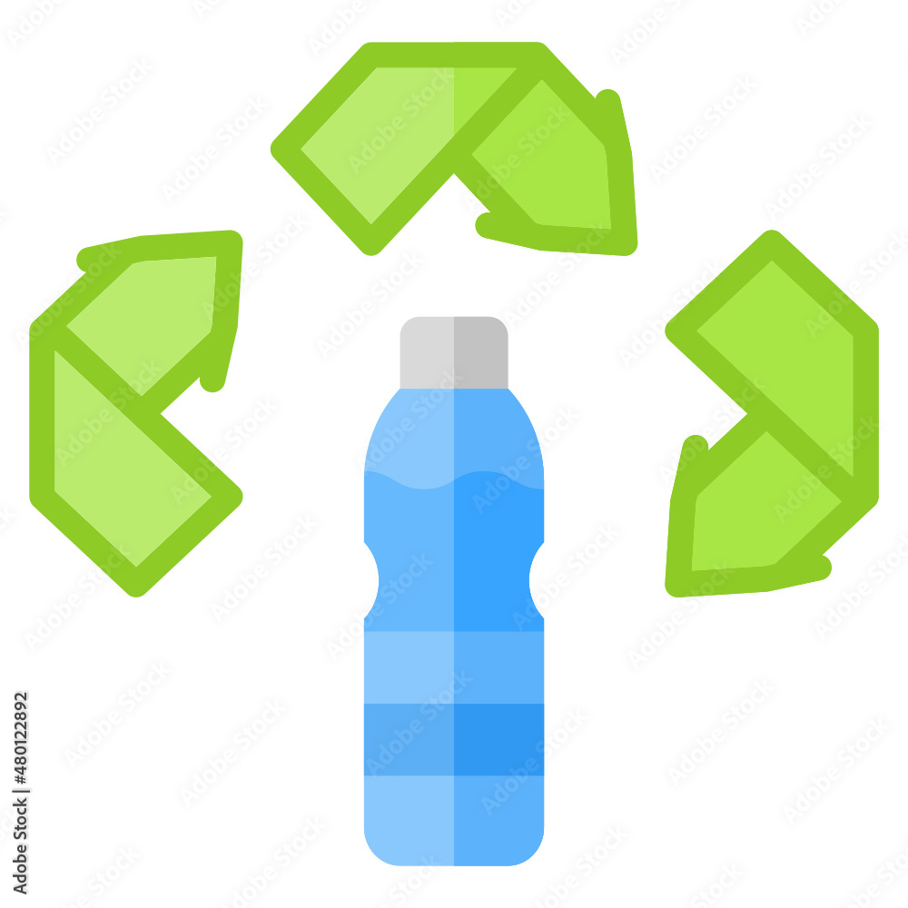 Fototapeta premium Recycle Bottle Plastic flat icon