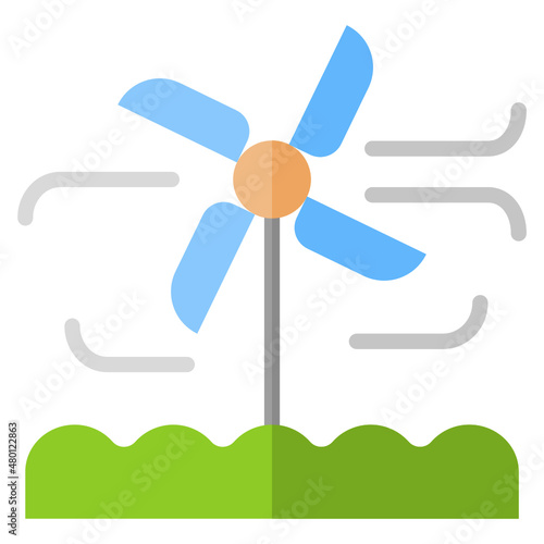 Wind Turbine flat icon
