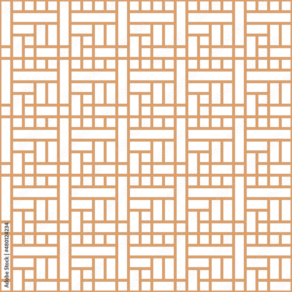 White geometric shapes seamless pattern with brown background. White geometric shapes seamless pattern with brown background.