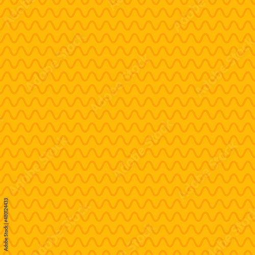Yellow seamless pattern with orange wavy lines.