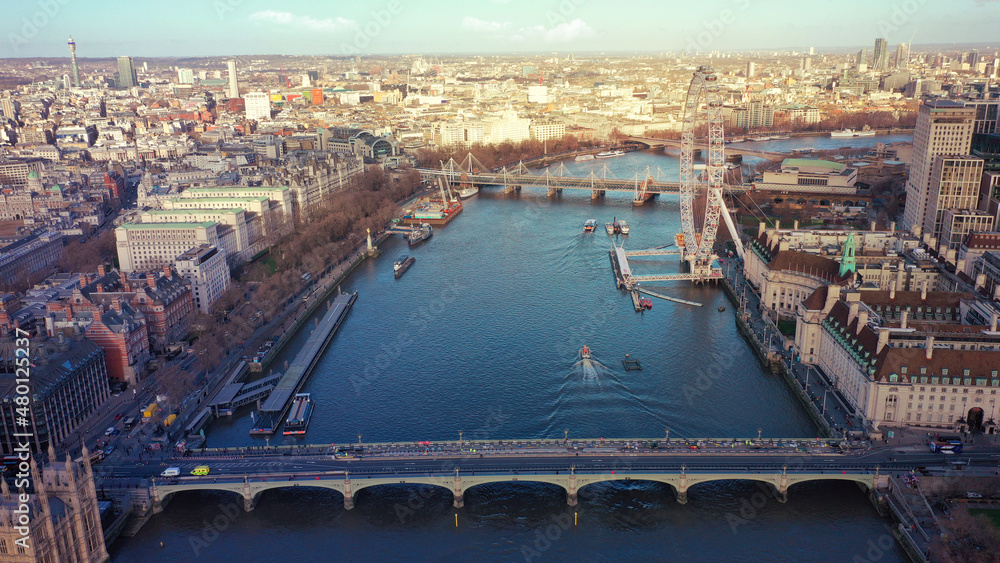 Aerial drone photo of iconic City of Westminster with houses of ...