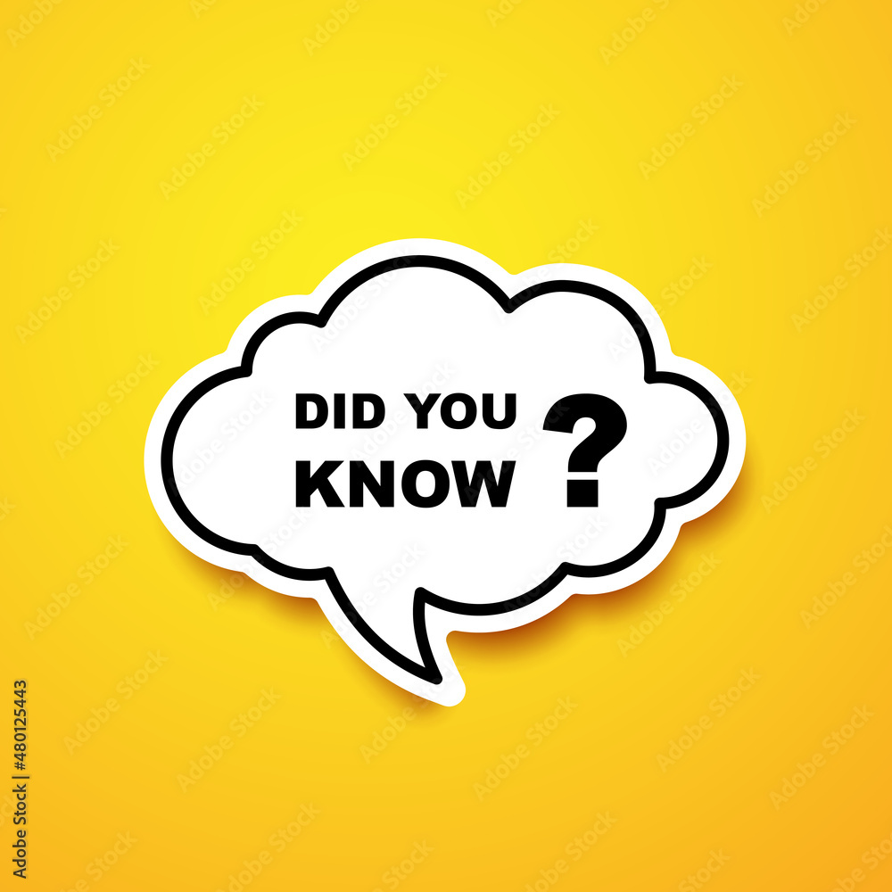 Did you know cloud speech bubble illustration Did you know cloud speech bubble illustration