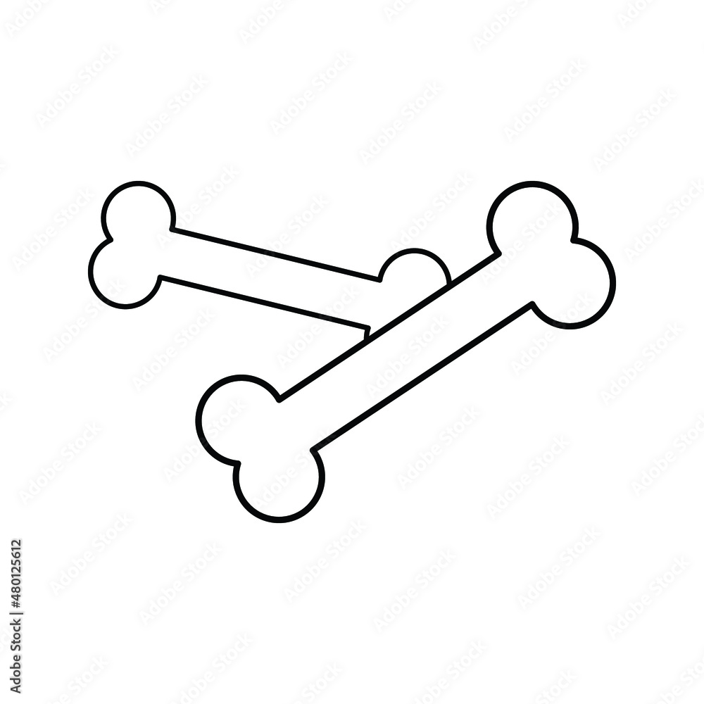 Dog bone icon on white background Dog bone icon on white background