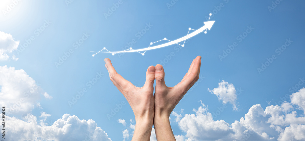 Business man holding tablet and showing holographic graphs and stock market statistics gain profits. Concept of growth planning and business strategy. Display of good economy form digital screen. Business man holding tablet and showing holographic graphs and stock market statistics gain profits. Concept of growth planning and business strategy. Display of good economy form digital screen.