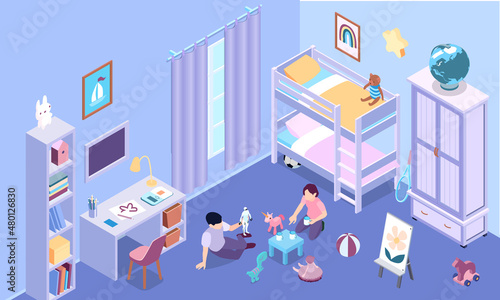 Isometric Children Room