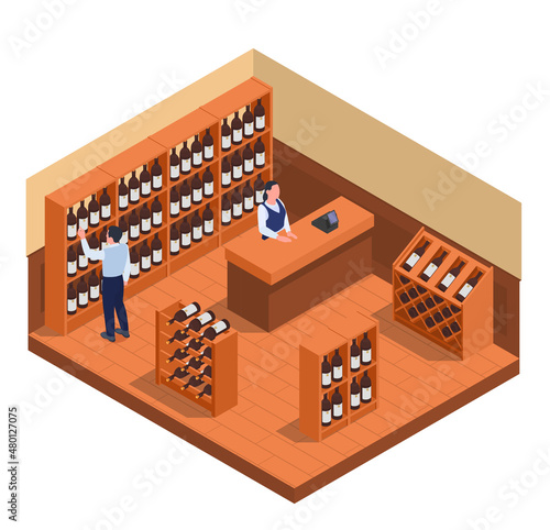 Wine Isometric Composition