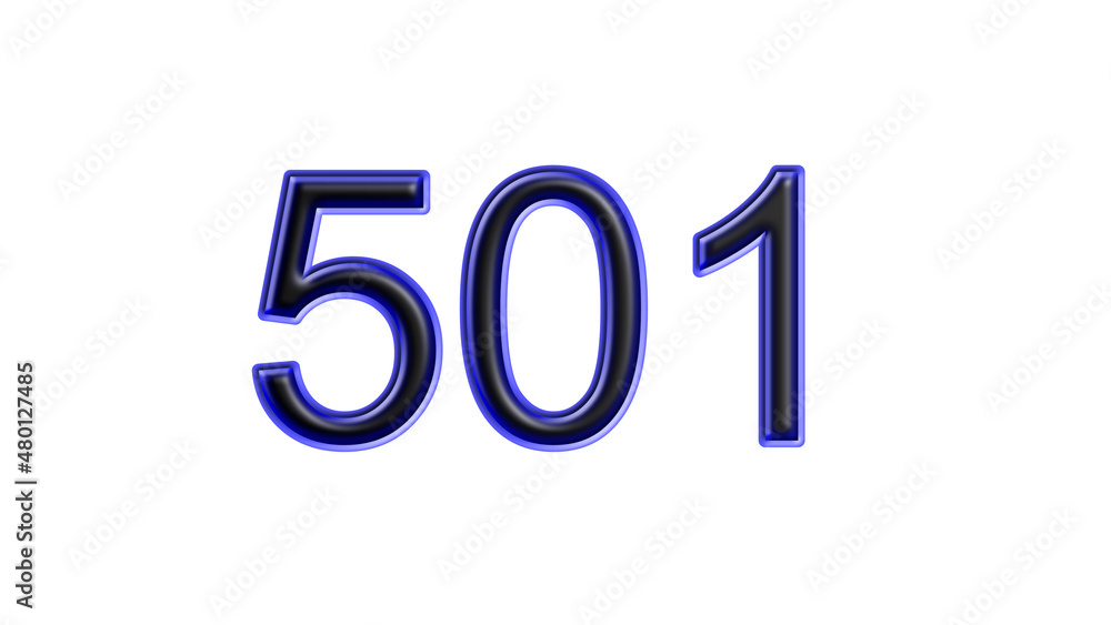 blue 501 number 3d effect white background blue 501 number 3d effect white background