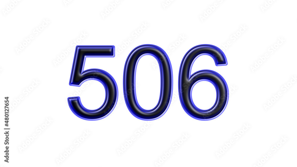 blue 506 number 3d effect white background blue 506 number 3d effect white background