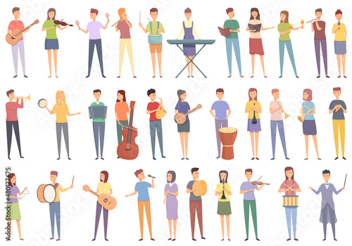 Music school icon cartoon vector. Kid music. Child drum