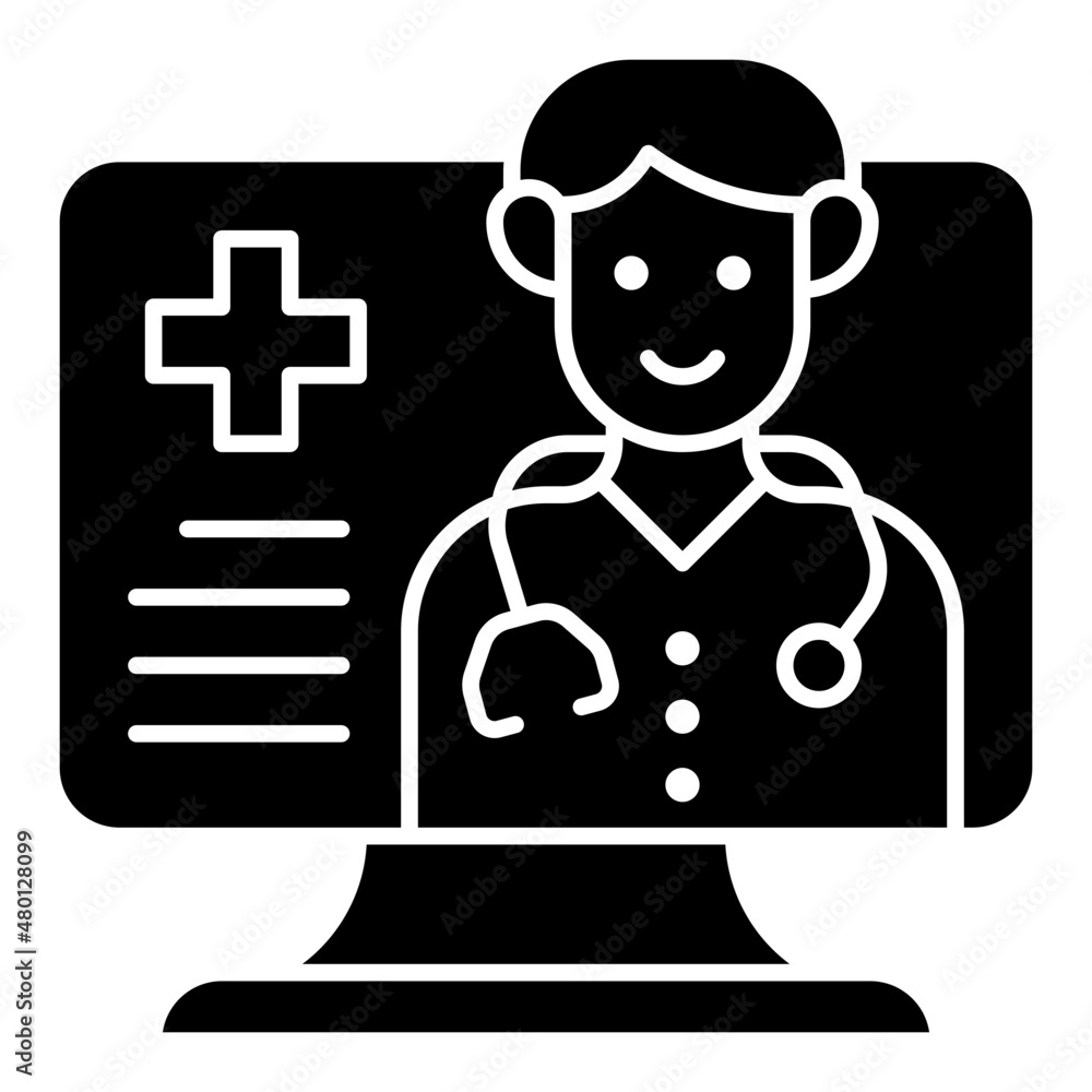 telemedicine glyph icon