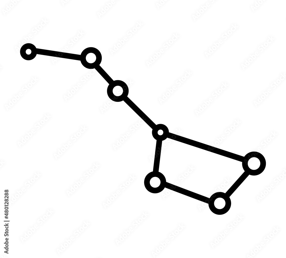 Constellation flat icon. Galaxy pictogram for web. Line stroke. Isolated on white background. Space vector eps10 Constellation flat icon. Galaxy pictogram for web. Line stroke. Isolated on white background. Space vector eps10