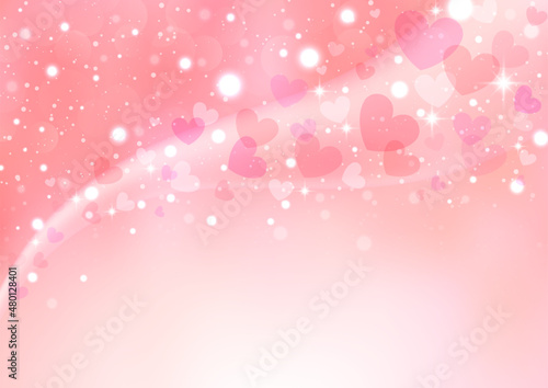 キラキラ ハートのイルミネーション背景　バレンタイン（ホワイトデーバージョンも有）