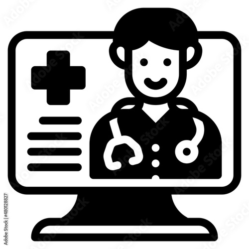 telemedicine glyph icon