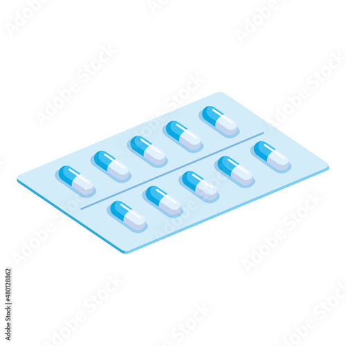 capsules medicine isometric