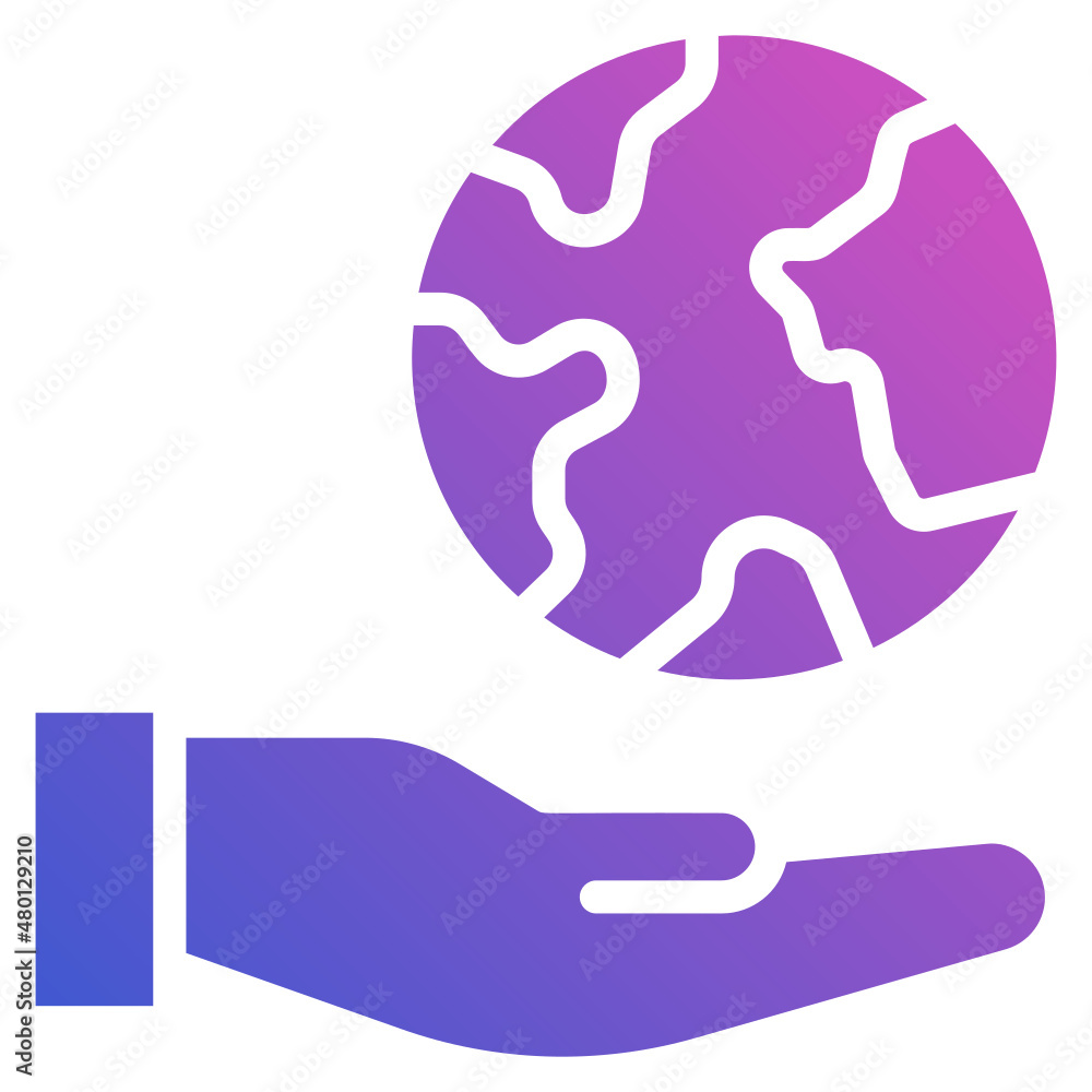 Save The Earth flat gradient icon