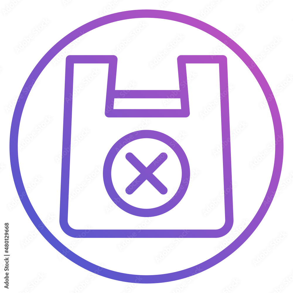 No Plastic Bag line gradient icon No Plastic Bag line gradient icon