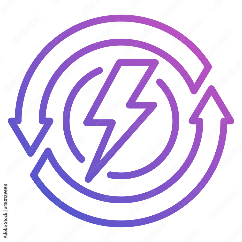 Sustainable Power line gradient icon Sustainable Power line gradient icon