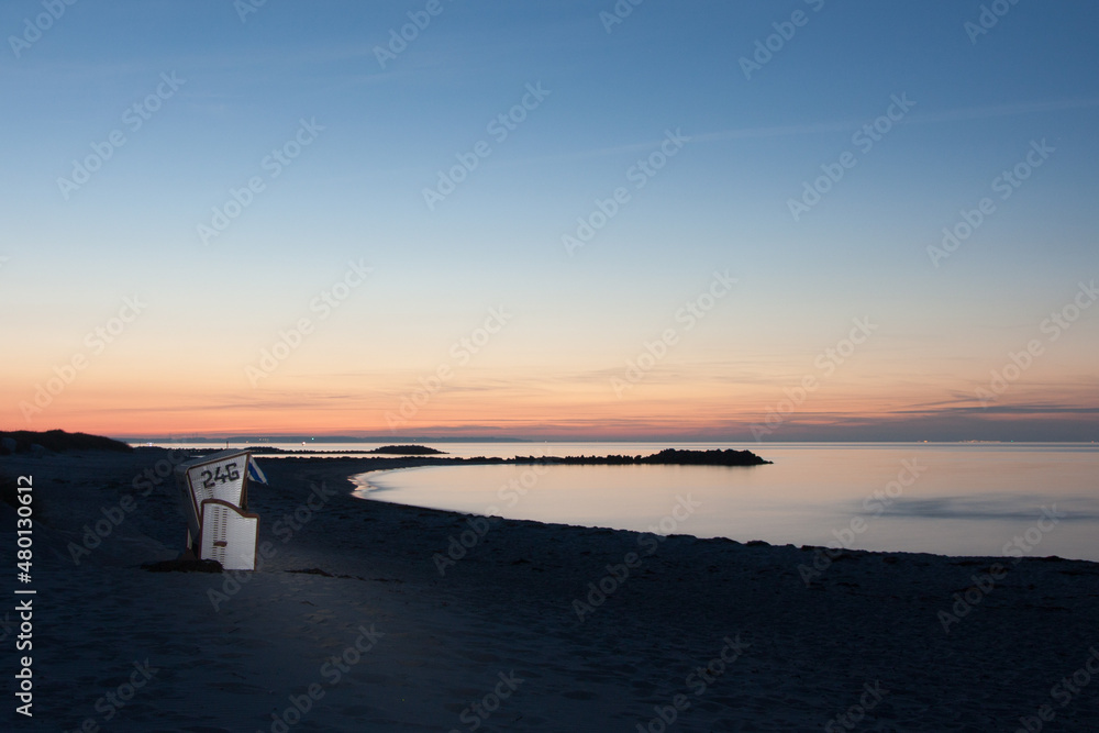 Ostseestrand nach Sonnenuntergang