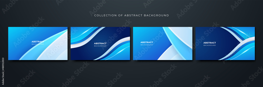 Fototapeta premium Wave Geometric Blue Colorful abstract Design Background