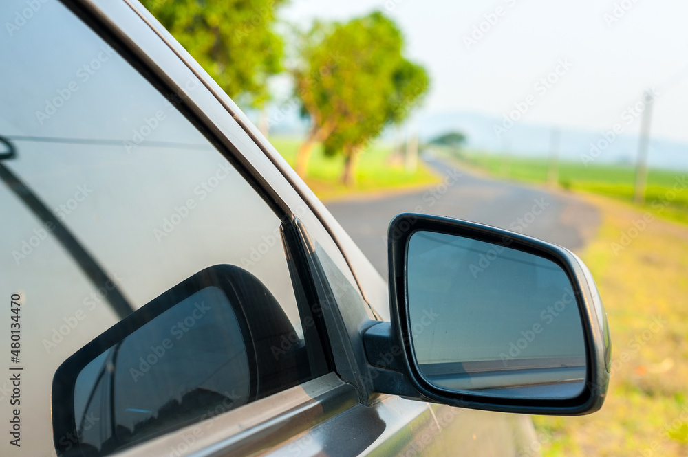 Gray rear-view mirror