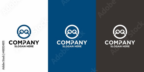 Initial letter qq logo vector design template