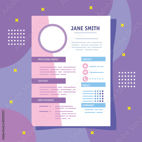 pink cv template
