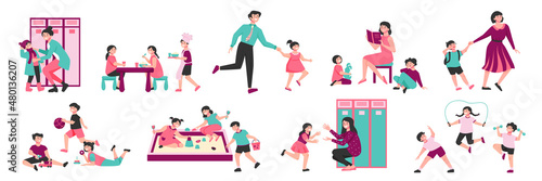 Kindergarten Color Icon Set