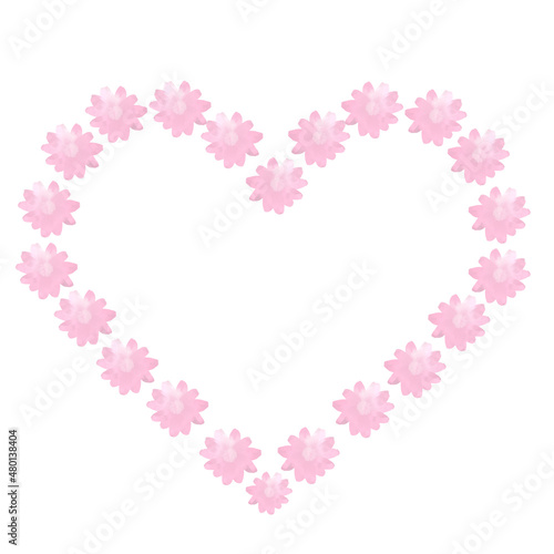 Heart shaped wreath  Flowers  Valentine s Day  wedding  postcard  invitation.