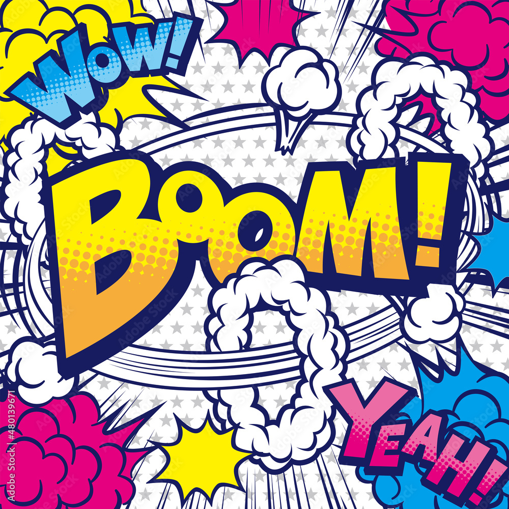 Fototapeta premium コミック風の吹き出し背景素材