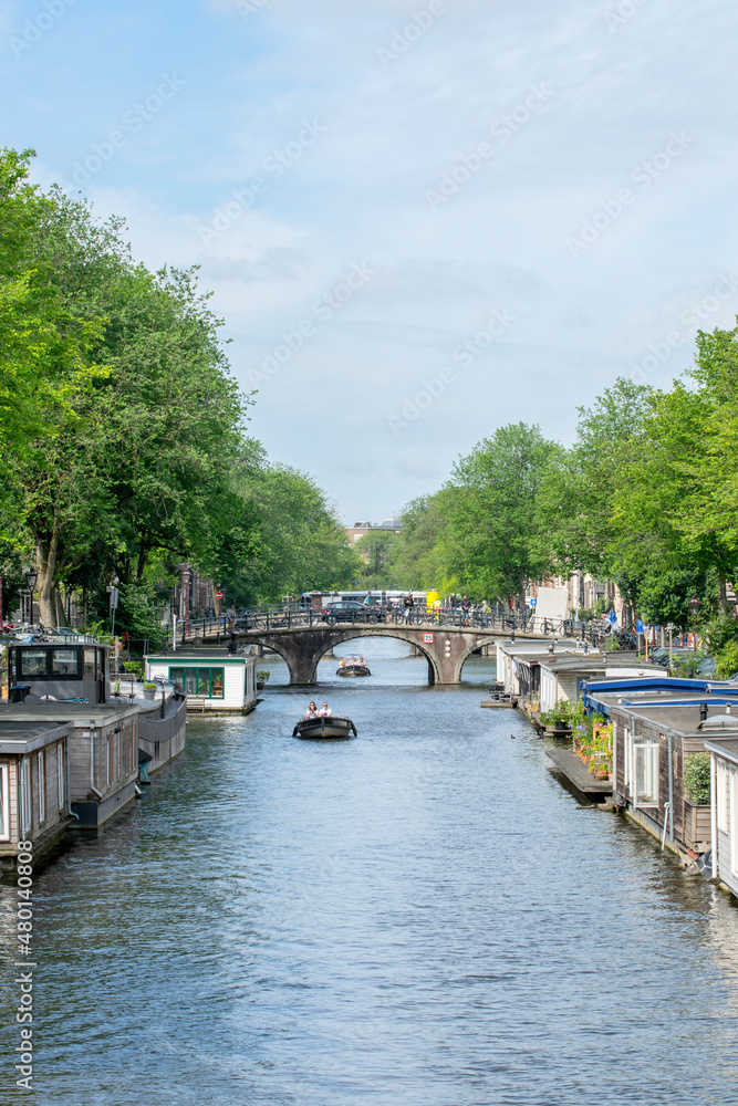View On The Nieuwe Prinsengracht Canal At Amsterdam The Netherlands 6-7-2019
