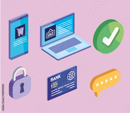 six electronic commerce icons