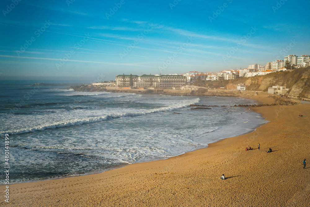 Beautiful South Beach in Ericeira, north from Lisbon, Portugal