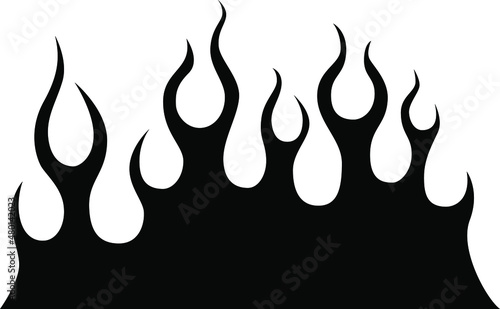 Fire flames isolated on white background. Tribal tattoo design.