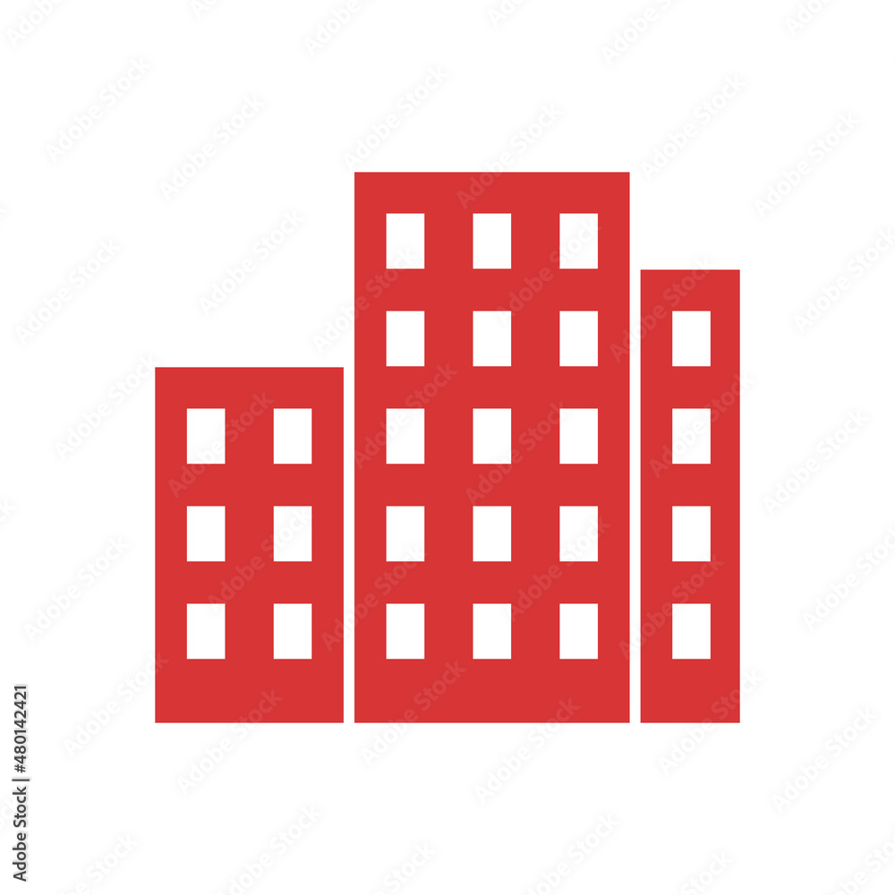 Vector building red Icon