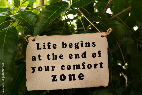 Inspirational and motivational quote on tree background © Jenn Miranda