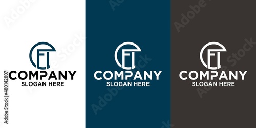Initial letter FT logo vector design template