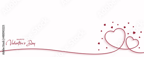 Minimalist Happy Valentine's Day banner
