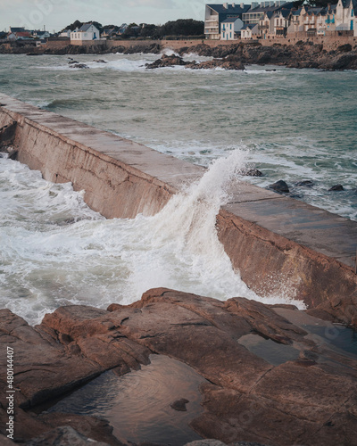 Fotografie, Tablou Grandes vagues déchainées sur la cote Atlantique