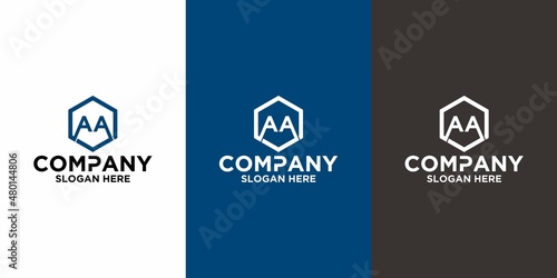 Initial letter AA logo vector design template