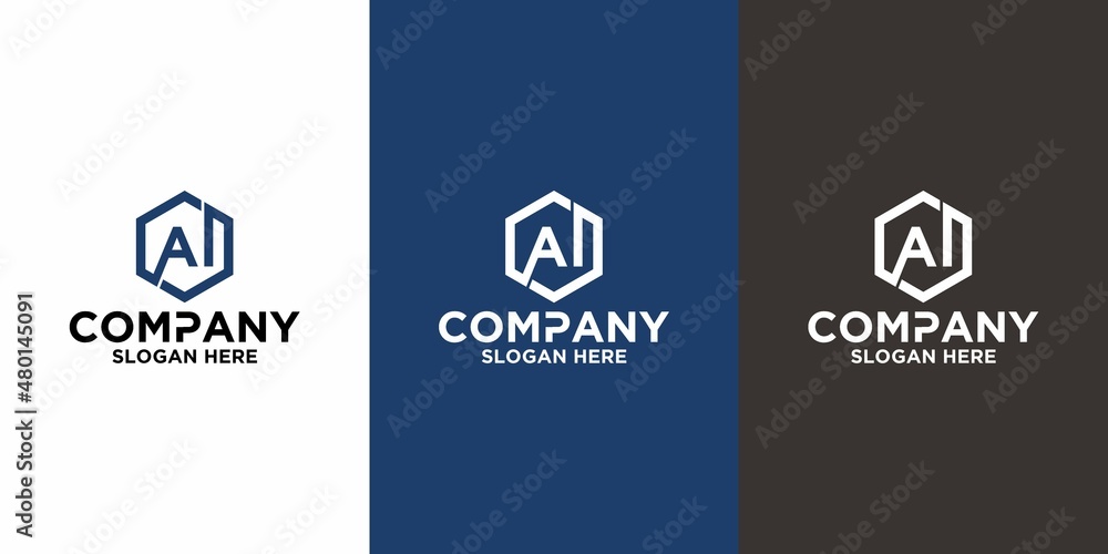 Initial letter AI logo vector design template Stock Vector | Adobe Stock