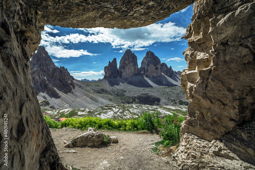 Tre Cime di Lavaredo Dolomite from gallery, Italy, Trentino Alps © Francesco	Valenti