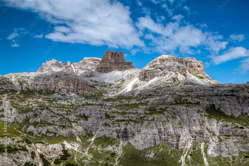 Italian dolomite alps scenic panorama, Trentino Alto Adige, Italy
